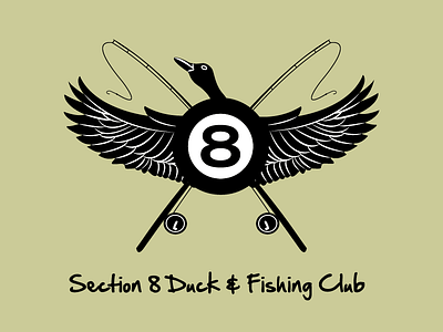 Section 8 Duck & Fishing Club Logo art club duck fishing hunting illustration logo