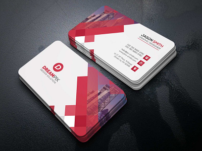 Red And White Business Card Design