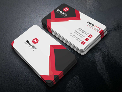 Black And Red Business Card Design