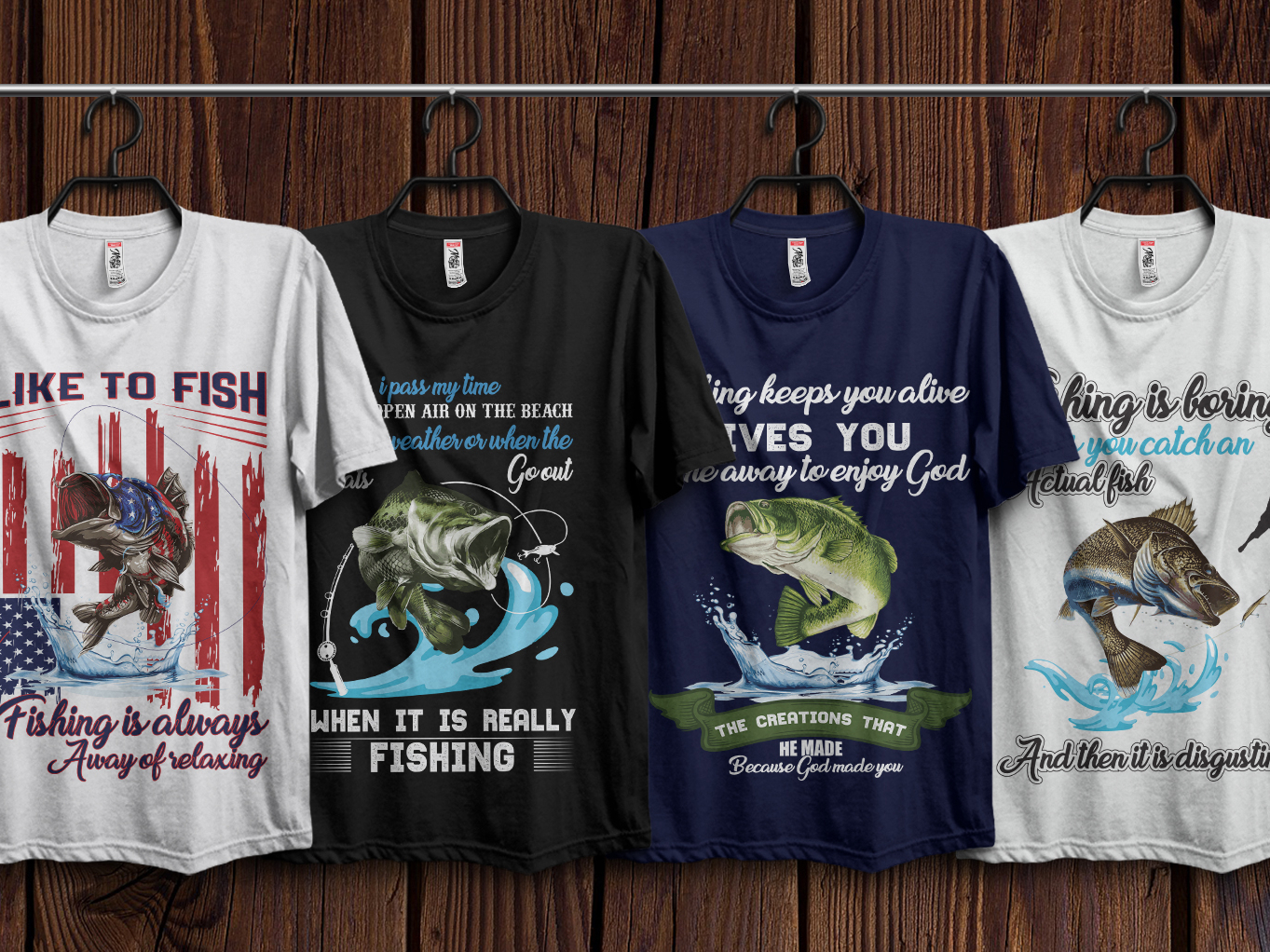 Download Fishing T Shirts Design Bundle With Free Mockup By Md Baktiar Uddin On Dribbble