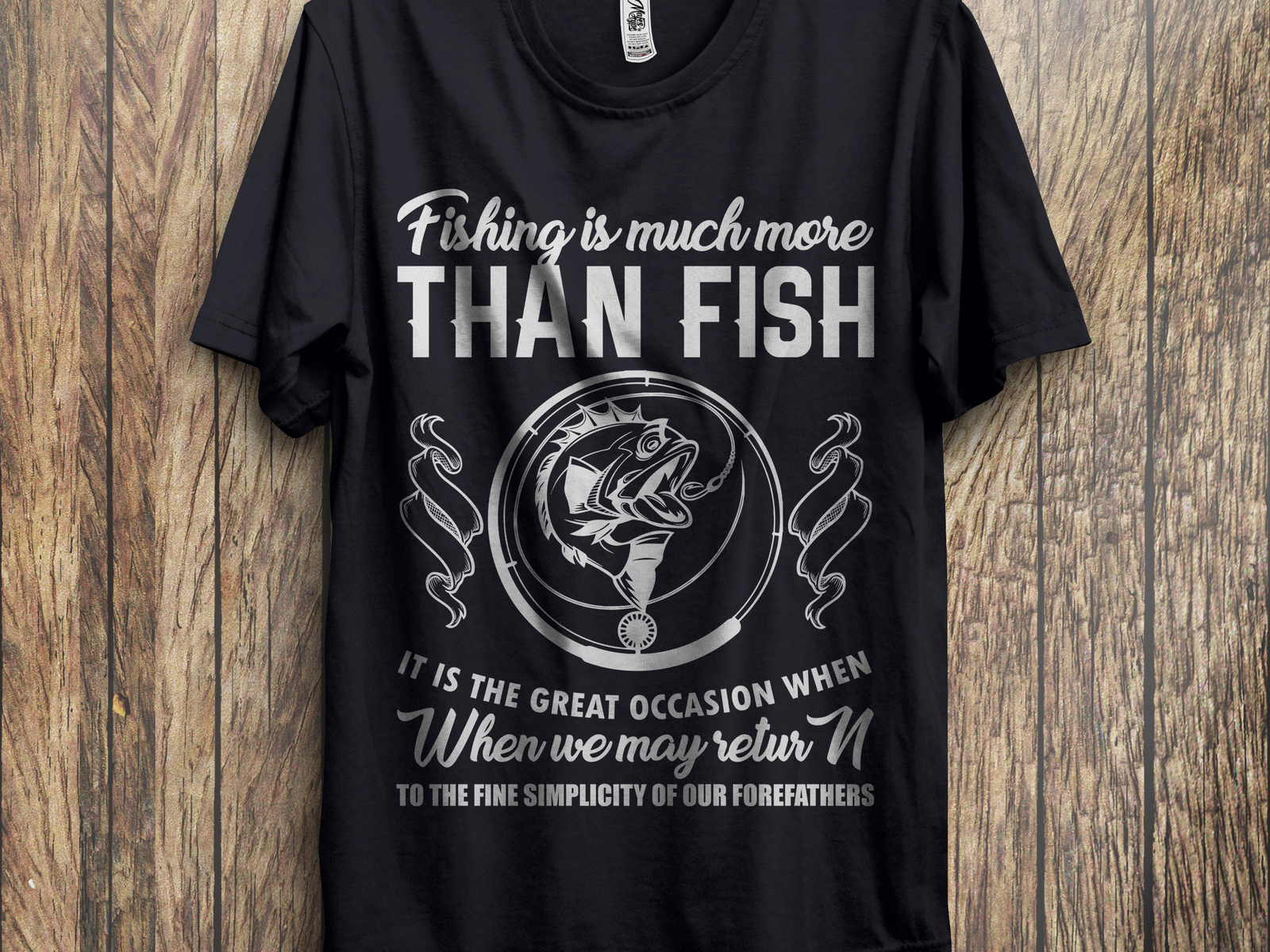 Download Fishing T-Shirt Design With Free Mockup by Md Baktiar Uddin on Dribbble