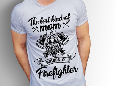 Firefighter T Shirt Design With Free T-shirt Mockup