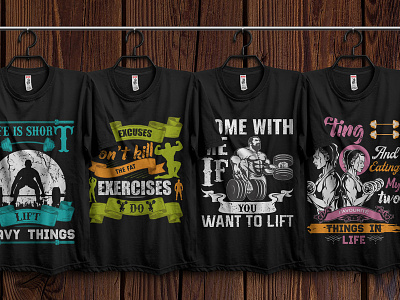 Gym T-shirts Design Bundle