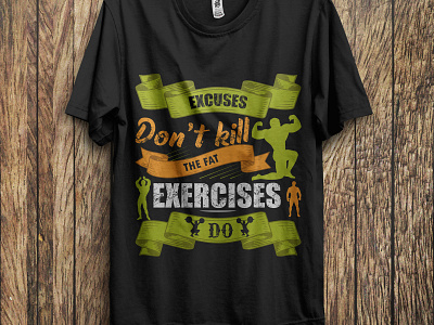 Download Gym T-shirt Design by Md Baktiar Uddin on Dribbble