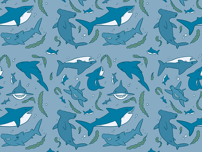 Shark Pattern background background art design digital art illustration pattern seamless pattern