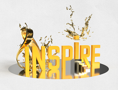 INSPIRE 3d 3d art adobe dimension create graphic graphic design inspire orange yellow