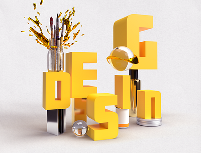 DESIGN 3d composition adobe dimension typography