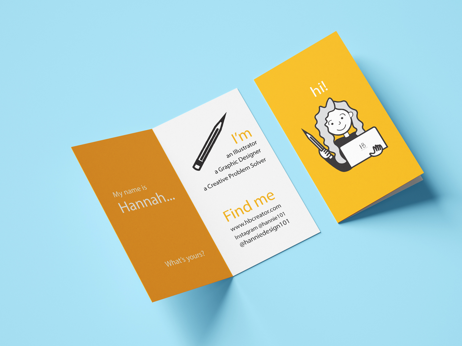 Folded Business Card for Graphic Designer by Hannah Bryce on Dribbble