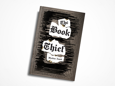 The Book Thief Cover REDESIGN b drop cap book book cover design book cover mockup cover cover redesign graphic design graphic designer illustration mockup photoshop the book thief typography