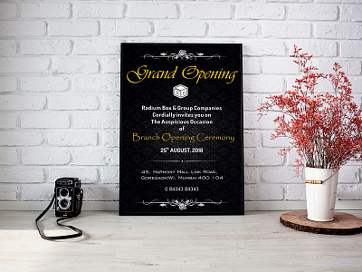 Postcard black branding design event flyer grand opening graphic design mockup design photoshop postcard design