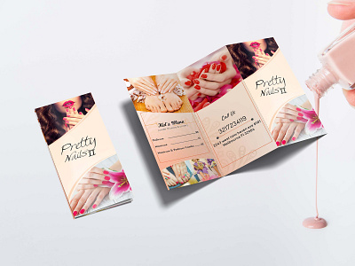 Salon Brochure beauty flyer brochure design creative layout flyer layout nail salon nails menu salon tri fold wax menu