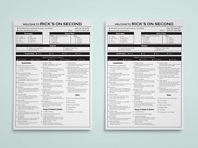 Menu List/ Order Form catering flyer food layout design leaflet menu card menu design menu list poster price list resturant