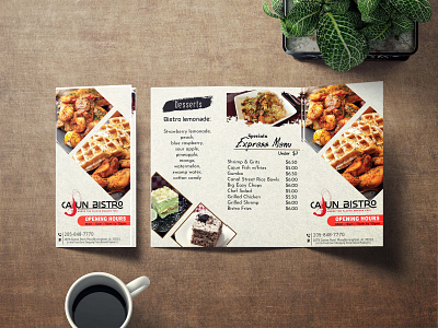 Restaurant Menu | Tri-fold Brochure bistro brochure design desserts food flyer graphic design menu card menu design photoshop restaurant restaurant menu waffle