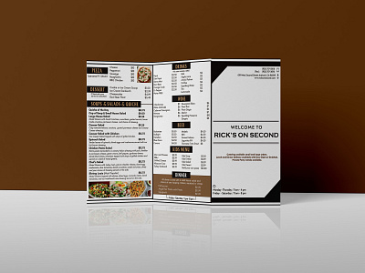 Simple Restaurant Menu Brochure attractive menu beverages black black white breakfast brochure brown drinks menu food menu graphic design menu menu bar menu card menu design restaurant starters table tent