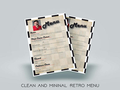 Retro Menu Layout classic flyer food menu leaflet menu card menu design minimal photoshop poster restaurant restaurant menu retro menu vintage