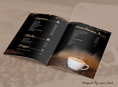 Cafe Menu bi fold brochure brochure design brochure template cafe logo cafe menu cafeteria coffee coffee shop espresso graphic design menu card menu design mocha