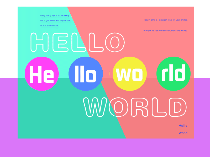 Motion_Dynamic Effect _iOS_ letter _Hello World_APP animation branding clean design illustration typography web website