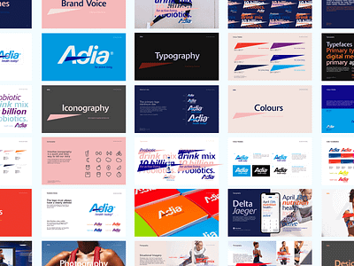 Adia Brand blue brandbook brandguide branding nutrition simple typography ui ux