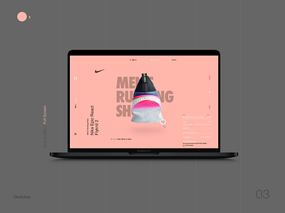 Nike Epic Full screen branding cart clean e commerce fullscreen interface pink shop typography ui ux website