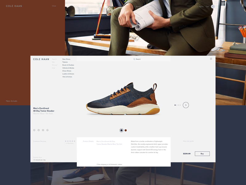 Cole clean fashion minimal simple ui user interface ux website