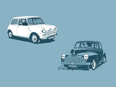 Mini and Morris Minor Lineart