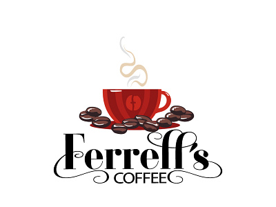 Ferrell`s coffee app design illustration logo vector