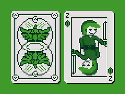 Link poker cards design pixel art
