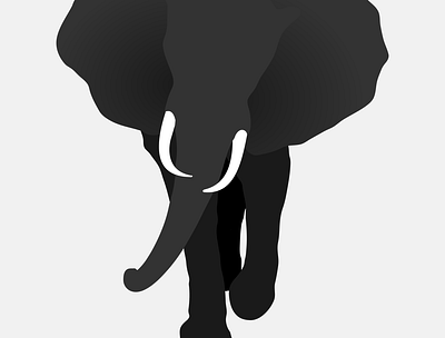 Tusker elephant flat illustration vector