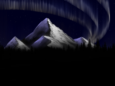 Aurora Borealis aurora aurora borealis bobross digital painting sketchbook wacom intuos