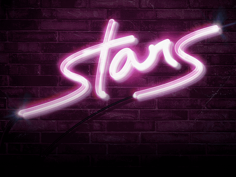 Stars Logo gif music neon typography