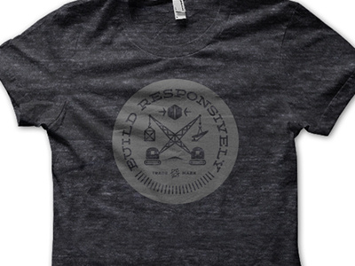 Build Responsively Tee tshirt build responsively responsive crest black gray