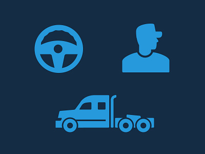 Trucker Icons blue driver truck trucker wheel