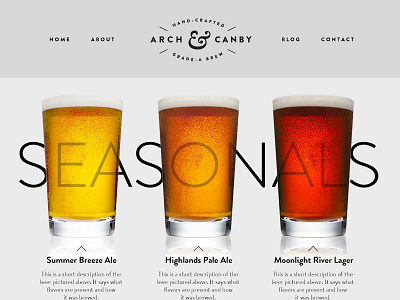 Arch & Canby Web ampersand beer brewery craft beer gray homepage website