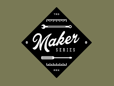 Maker Series Logo black build right diamond inchmarks script tools trademark vintage