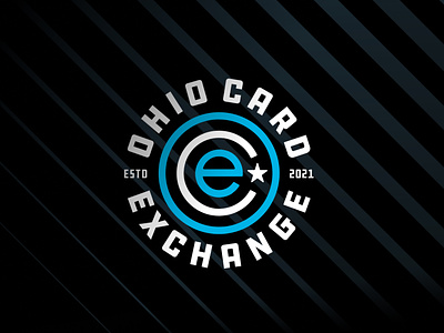 Ohio Card Exchange Logo badge black blue branding crest logo star stripes