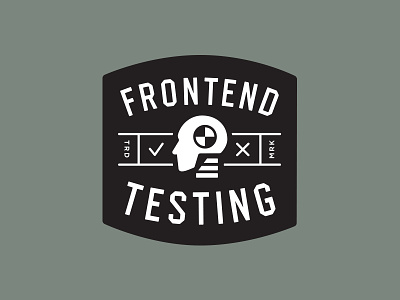 Frontend Testing Logo badge black check mark dummy frontend gray testing x