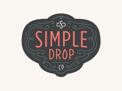 Simple Drop Co. badge black crest drop essential oils frilly salmon simple drop simple drop co.