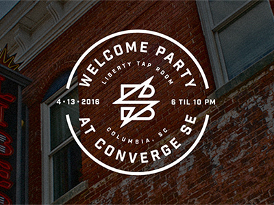 Welcome Party at Converge SE badge brick columbia converge crest liberty tap room sc south carolina sparkbox