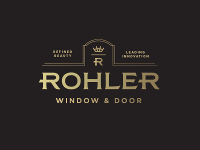 Rohler Window & Door Logo black crown door foil gold gold foil home logo rule lines window