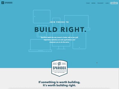 Sparkbox Homepage blue build right home homepage sparkbox