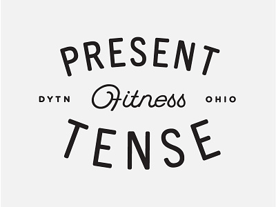 Present Tense Fitness Logo black centered dayton dayton ohio fitness logo ohio rounded script yoga