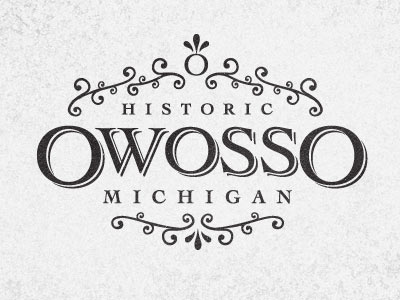 Owosso city logo filigree owosso