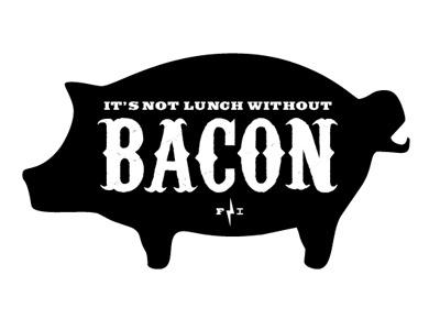 Speak Bacon! bacon black letterpress pig