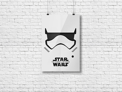 Stormtrooper Poster design flat helmet illustration illustrator mockup poster sketch star wars stormtrooper the force awakens vector