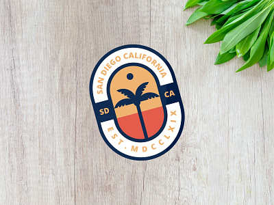 San Diego Sticker affinity affinitydesigner illustration mockup palm tree sticker vector