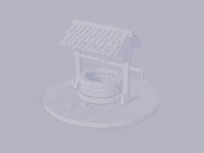 Low Poly Well 3d b3d blender c4d clay illustration isometric poly polygon render water well