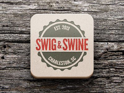 Swig & Swine BBQ Logo barbecue bbq beer bourbon charleston illustrator logo old rustic vector vintage wood