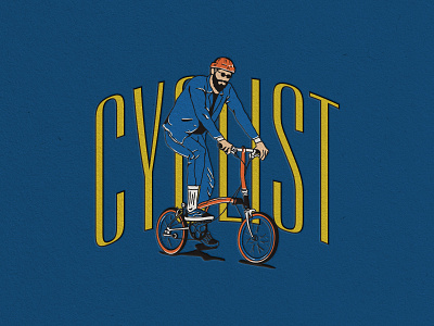 Cyclist illustration vintage