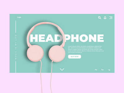 Headphone Website UI headphone music ui uidesign uiux uiweb uiwebdesign website website concept website design