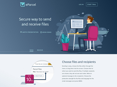 eParcel layout concept figma landing page laravel web application web design web page